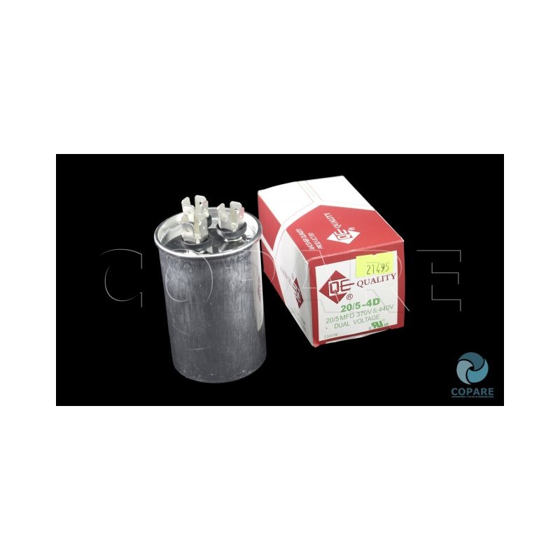 CAPACITOR 20 + 5 MFD 370 A 440 V P/CLIMA – Copare Comercializadora