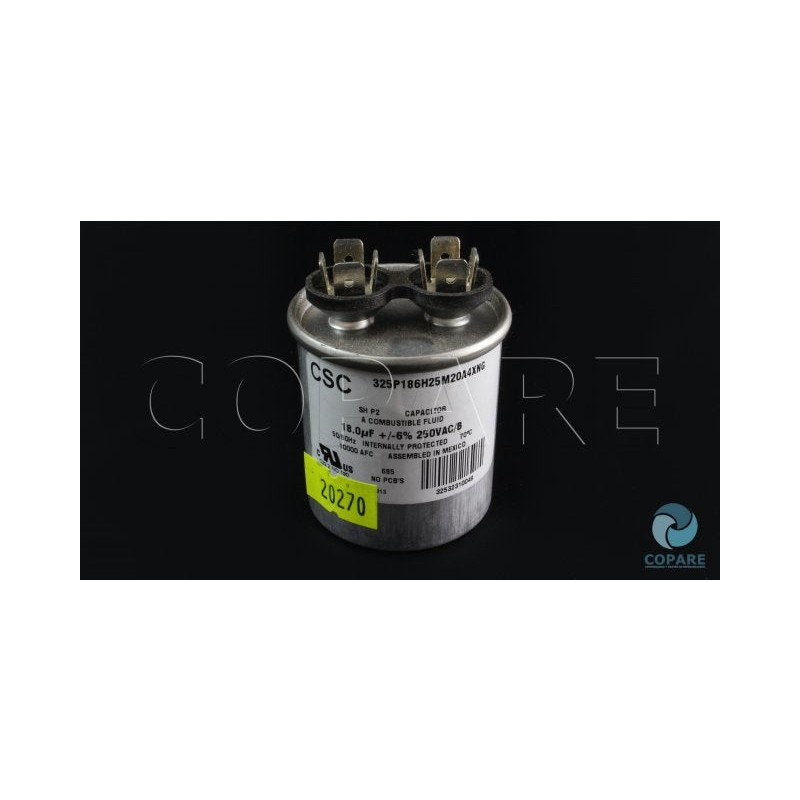 CAPACITOR 18 MFD 250 V. – Copare Comercializadora